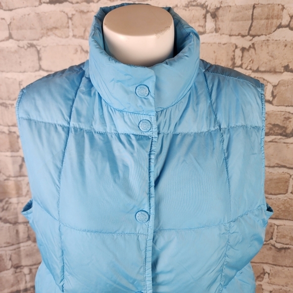 L.L.Bean Goose Down Putter Vest Winter Outdoor Layer Turquoise Blue Size Medium - Picture 5 of 11